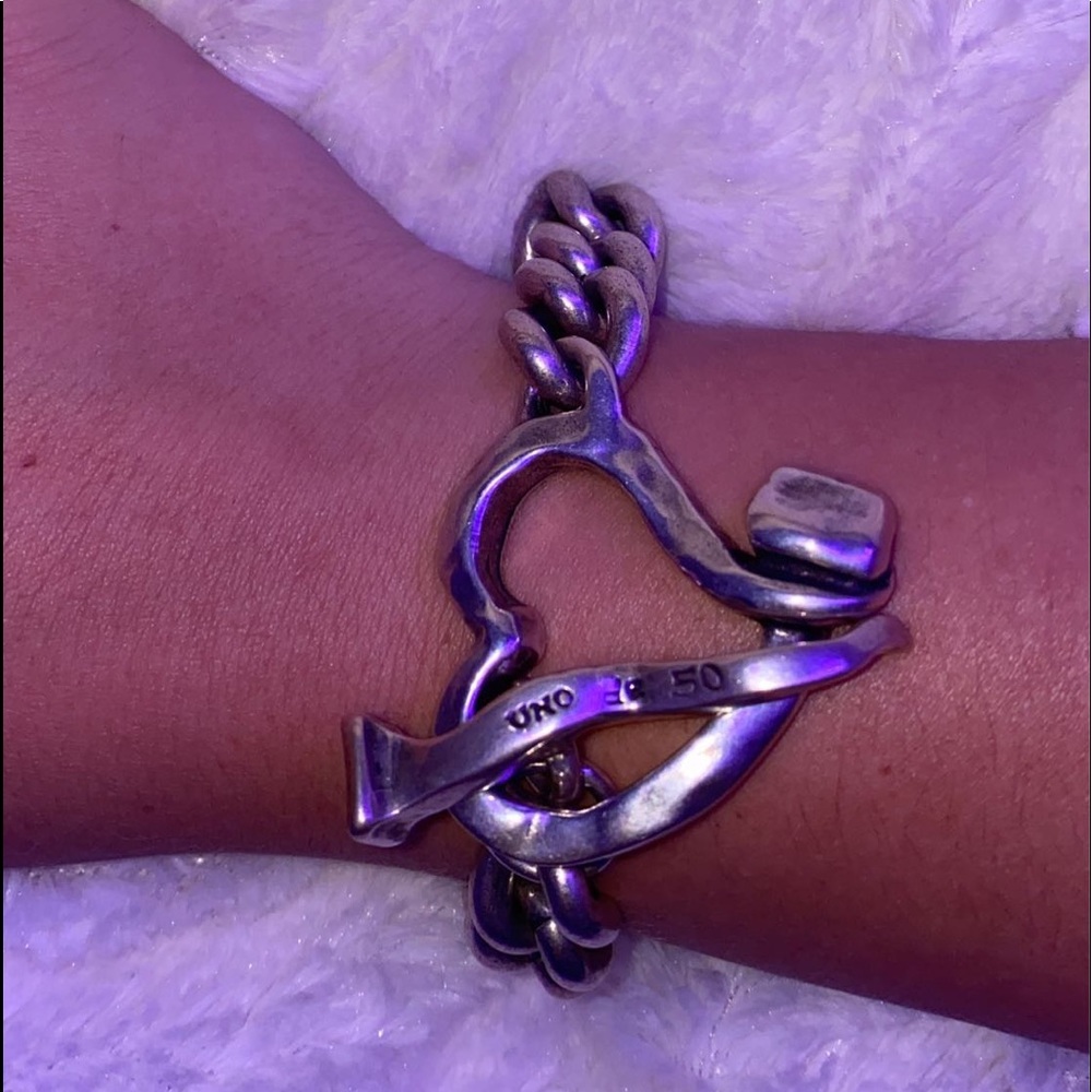 Uno de 50 chain heart link bracelet